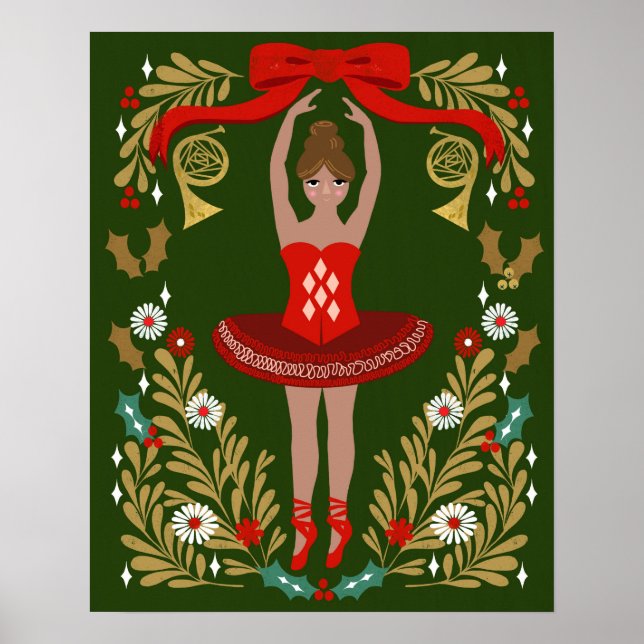 Póster Navidades de Nutcracker Ballerina (Frente)