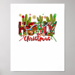 Póster Navidades De Oro Occidental Gorra Vaquero Y Cactus