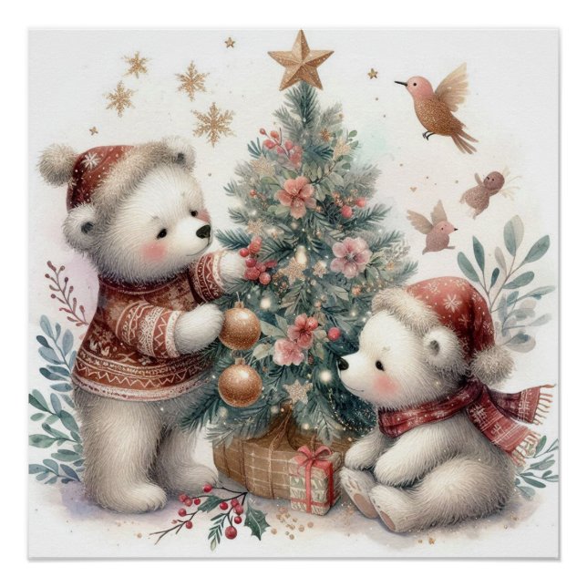 Póster Navidades de oso 1 (Anverso)