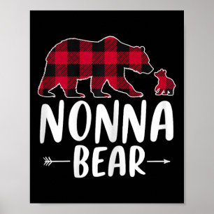 Póster Navidades De Oso De Nonna Pajama Tapado De Búfalo 