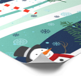 Póster Navidades de paisajes nevados Poster de patrones d