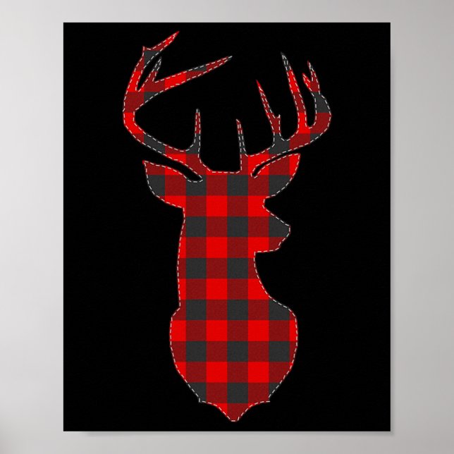 Póster Navidades de pavos de renos rojos con caña de cier (Frente)