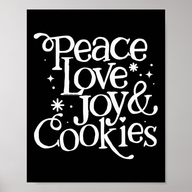Póster Navidades De Peace Love Joy Y Cookies (Frente)