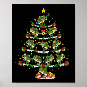 Póster Navidades de peces navideños iluminan Santa Bass T