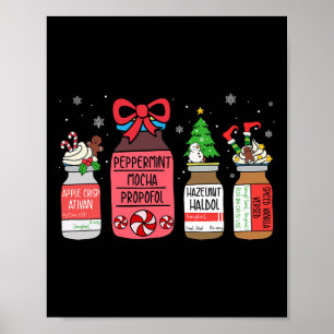 Póster Navidades De Peppermint Mocha Propofol Enfermería