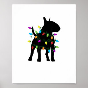 Póster Navidades de Perro de Bull Terrier en inglés