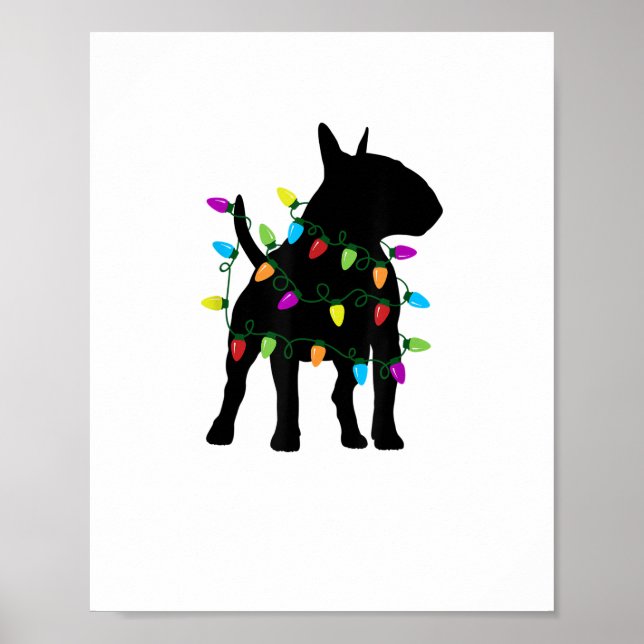 Póster Navidades de Perro de Bull Terrier en inglés (Frente)