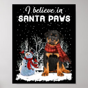 Póster Navidades de perro de Rottweiler de Cute Navidades