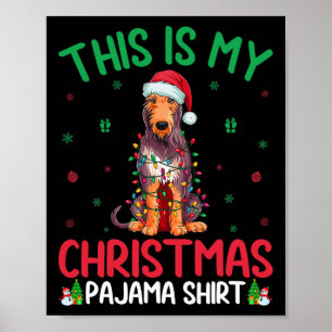 Póster Navidades de perro lobo de árbol de navidad muy fe