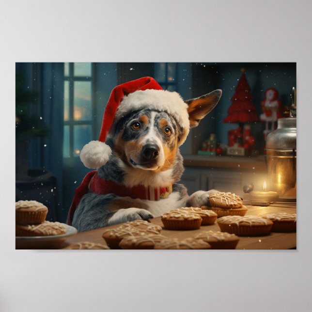 Póster Navidades de perros de ganado vacuno australianos  (Frente)