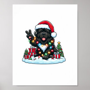 Póster Navidades de perros de la mano de la paz de Terran