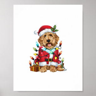 Póster Navidades de perros de Santa Labradoodle