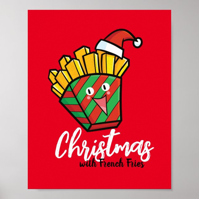 Póster Navidades de personalizable con patatas fritas (Frente)
