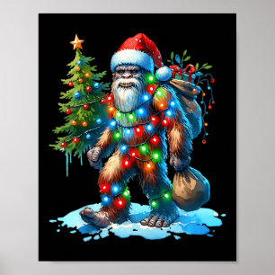 Póster Navidades de pie en bicicleta Árbol de Navidad Nav