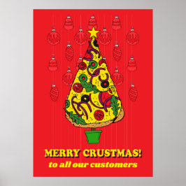 Póster Navidades de Pizza Restaurant  Cliente Gracias Rót