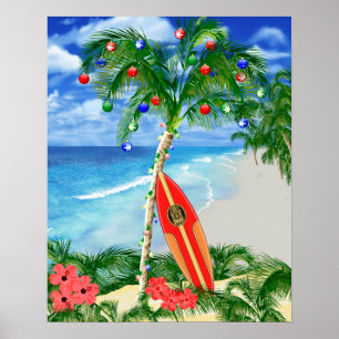 Póster Navidades de playa