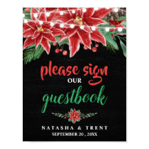Navidades de Poinsettia Chalkboard Boda del libro