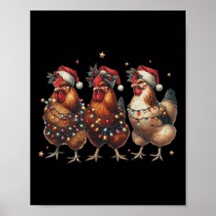 Póster Navidades de pollo de cosecha de carne de animales