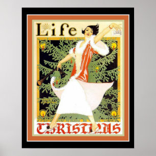 Póster Navidades de portada Art Deco "Life" Imprimir 16 x