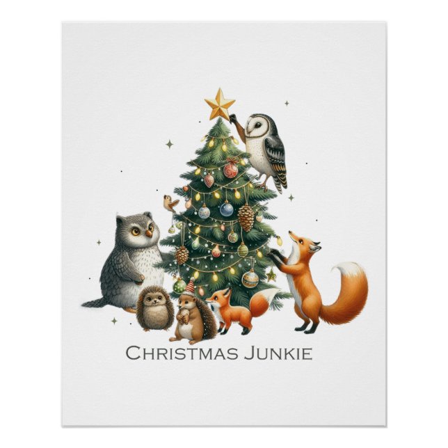 Póster Navidades de regalo de Navidad Junkie (Anverso)
