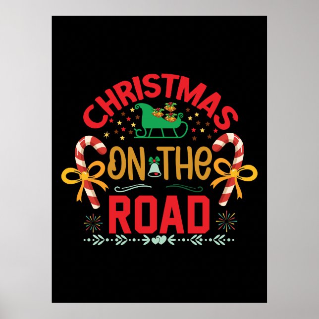 Póster Navidades De Regalos De Navidad En El Camino (Frente)