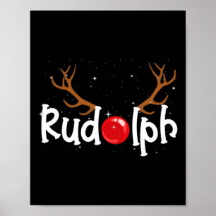 Póster Navidades de renos de la nariz roja rudolfo Divers