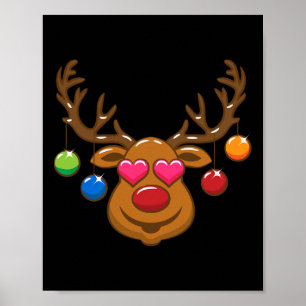 Póster Navidades de renos divertidos se adaptan a los niñ