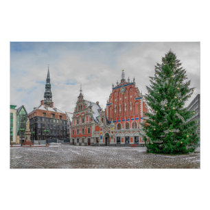 Póster Navidades de Riga Latvia