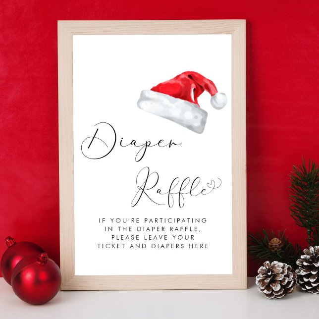 Póster Navidades de Santa Bebé Baby Shower Diaper Raffle (Subido por el creador)