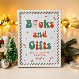 Póster Navidades de Santa Bebé Baby Shower Libros y regal