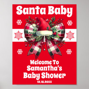 Póster Navidades de Santa Bebé dan la bienvenida a Baby S