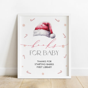 Póster Navidades de Santa Bebé Libros de Baby Shower para