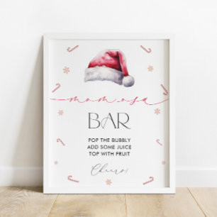 Póster Navidades de Santa Bebé Mamá-Osa Bar Baby Shower