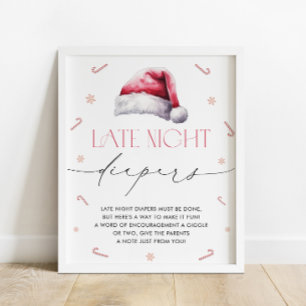 Póster Navidades de Santa Bebé Poster de pañales nocturno