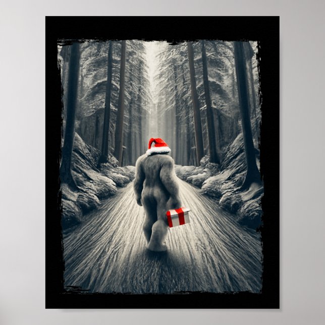Póster Navidades de Santa Bigfoot Sasquatch Believe (Frente)