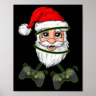 Póster Navidades de Santa Claus Control de videojuegos Ni