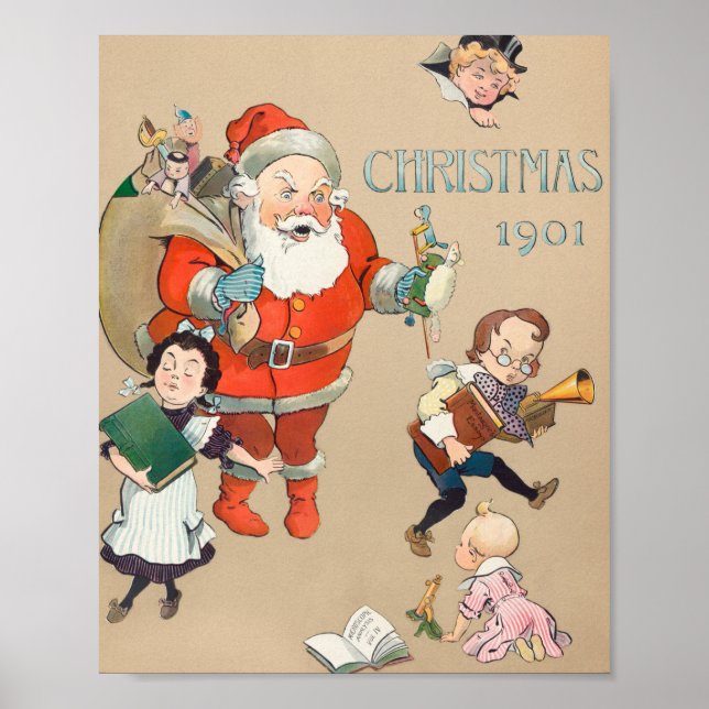 Póster Navidades de Santa Claus de 1901 (Frente)