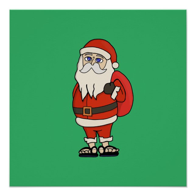 Póster Navidades de Santa Claus Flip Flops (Anverso)