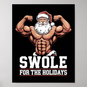 Póster Navidades De Santa Claus Gym Workout Swole Para El