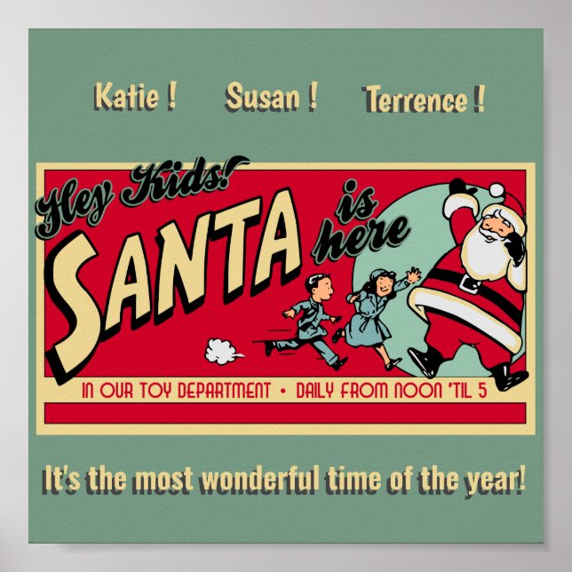 Póster Navidades de Santa Claus personalizados están aquí (Frente)