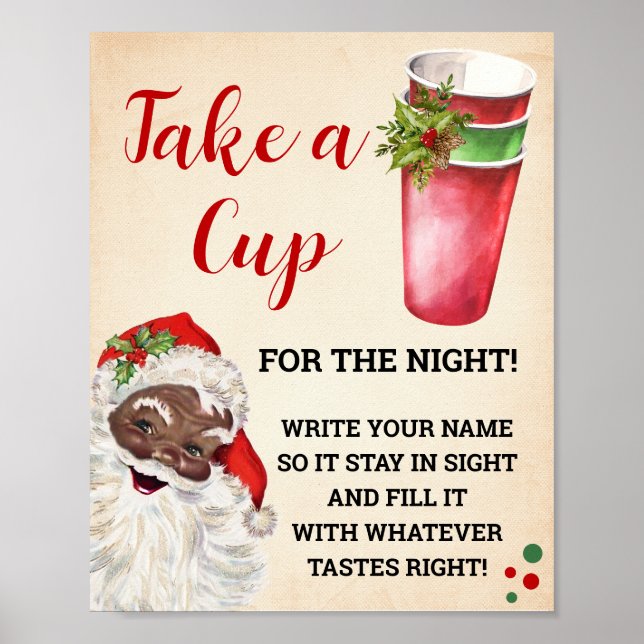 Póster Navidades de Santa Copa por el Rótulo nocturno (Frente)