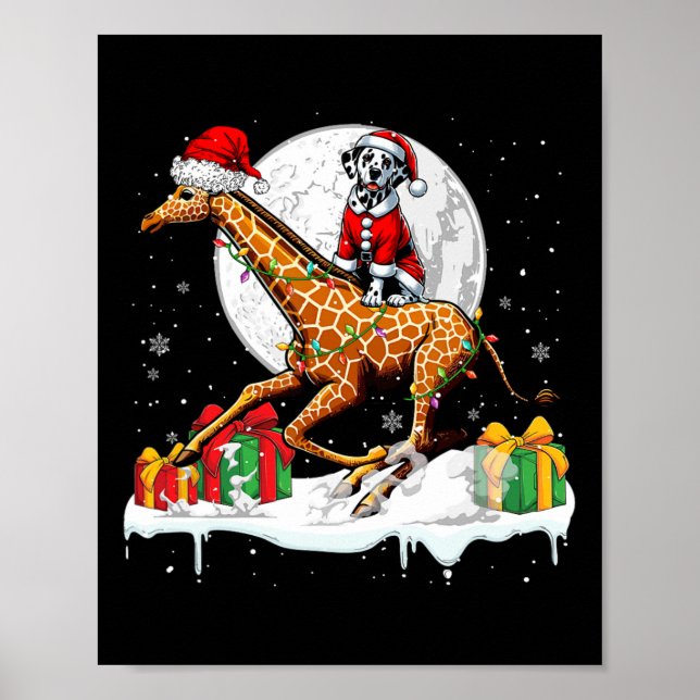 Póster Navidades de Santa Dalmacia Riding Giraffe - Hija (Frente)