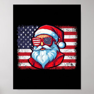Póster Navidades de Santa Face Retro Sungles Noches Hombr