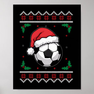 Póster Navidades de Santa Fútbol Noche Niños Feo