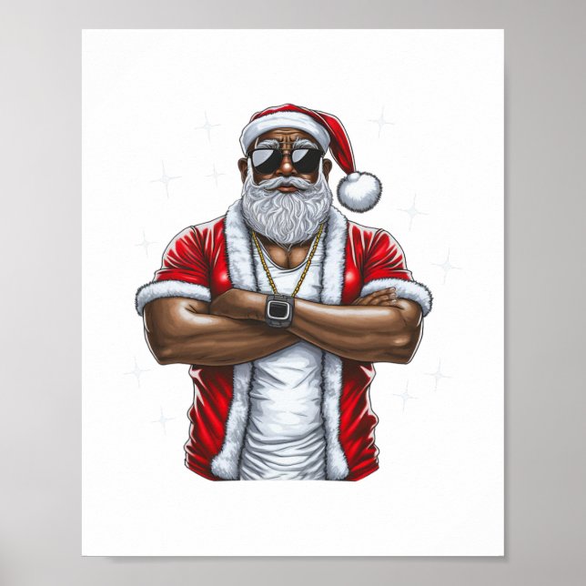 Póster navidades de santa norteamericanos de áfrica pajam (Frente)