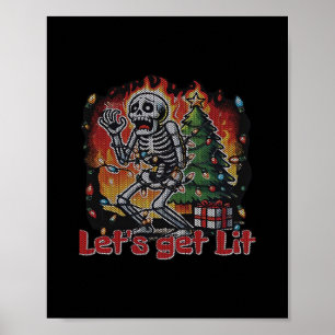 Póster Navidades de Skeleton divertidos