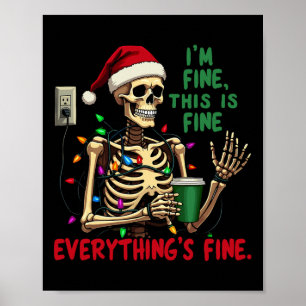 Póster Navidades de Skeleton divertidos alumbran que esto