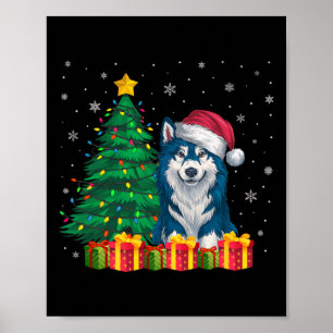 Póster Navidades de Sombrero de Klee Kai Luminosos D