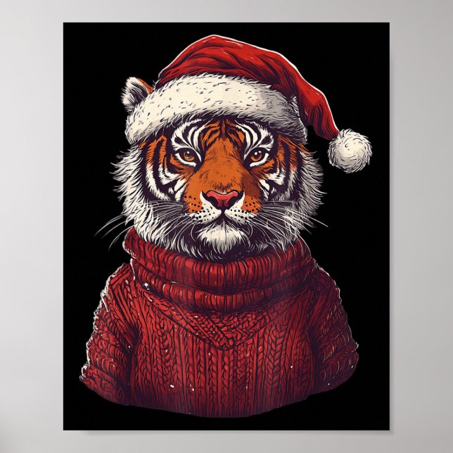 Póster Navidades de Sombrero Santa Fea Tigre (Frente)