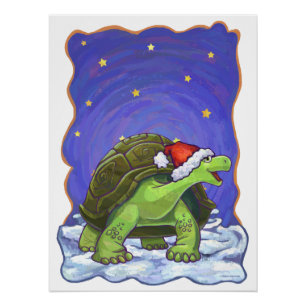 Póster Navidades de Starry Night Tortoise